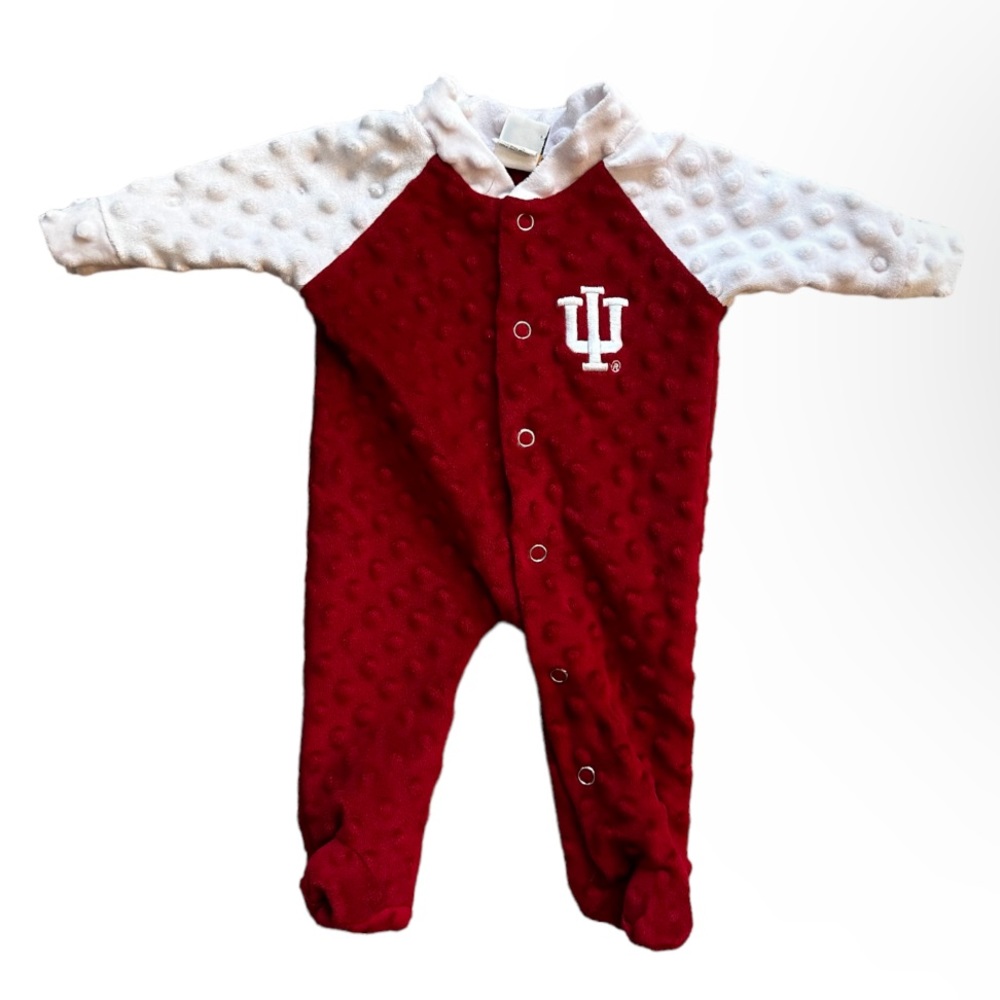 Little King IU Indiana University One Piece Zip Up Baby Outfit